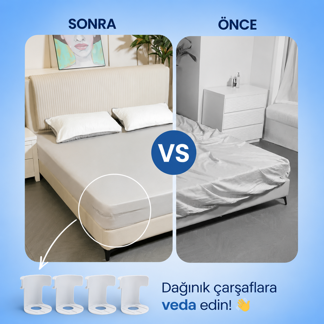 VELMORA™ Çarşaf Kilidi